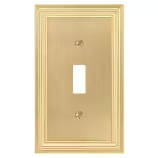 Hampton Bay Hallcrest 1 Gang Toggle Metal Wall Plate - Satin Brass 98TSBHB | The Home Depot