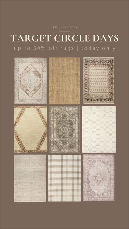 Up to 50% off rugs during the target circle days! I blanked several of my favorites below, more than shown!

Entry, living room, dining room, rug, runner, studio McGee, McGee and Co, threshold, Nuloom 

#LTKxTarget #LTKhome #LTKsalealert