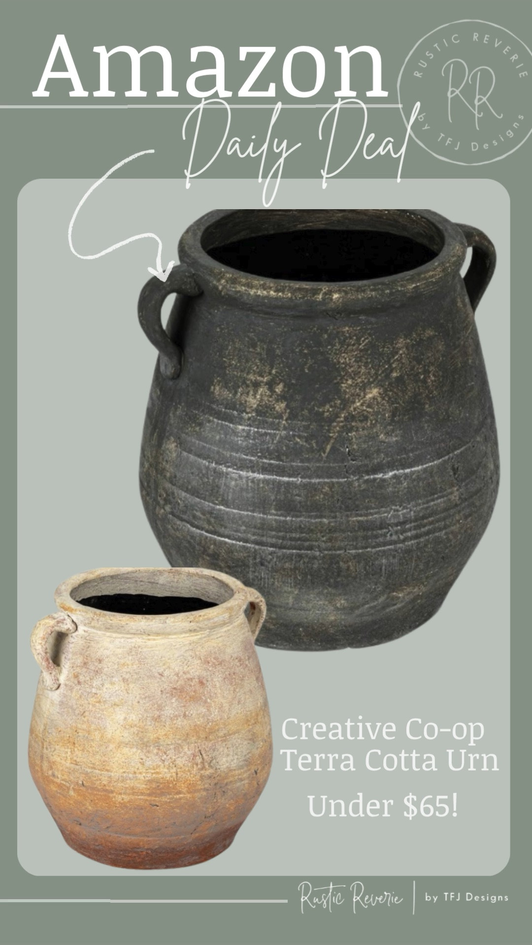 A new DAILY DEAL for you! This gorgeous Terra Cotta Urn is available in two colors and both are under $65. Usually these are around $100! Take a peak at the reviews and the photos shared with it used with faux Olive trees. 😍 I’m also tagging daily deals that are still available from earlier this week! 

amazon creator favorites curated collected home decor pottery french country rustic vintage style antique entryway console table coffee table planter pot patio porch

#LTKSaleAlert #LTKHome