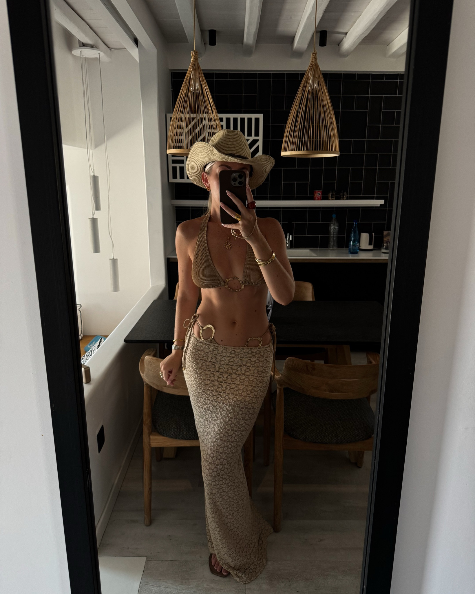 Another beach club look 🌞 

South beach, crochet skirt, rattan hat, cowboy hat, swimwear, bikini 

#LTKsummer #LTKswimwear #LTKtravel