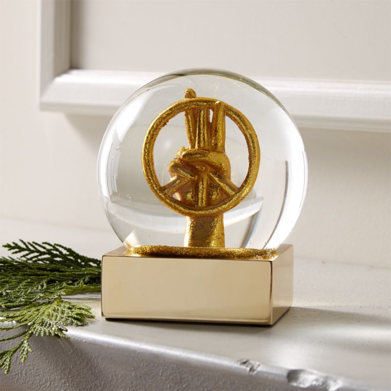 Peace Sign Gold Snowglobe + Reviews | CB2 | CB2