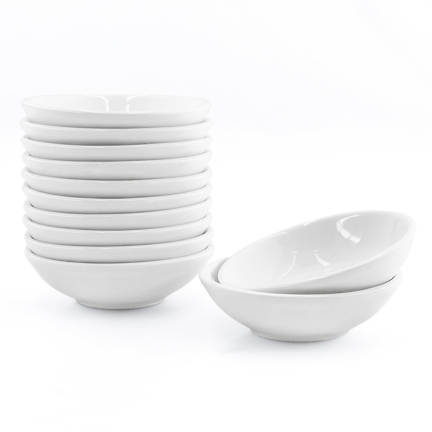 12 Pack Soy Sauce Dish Ceramic Dipping Bowls Bulk, 1.2 Oz White Dipping Sauce Bowls/Dishes, Small... | Amazon (US)
