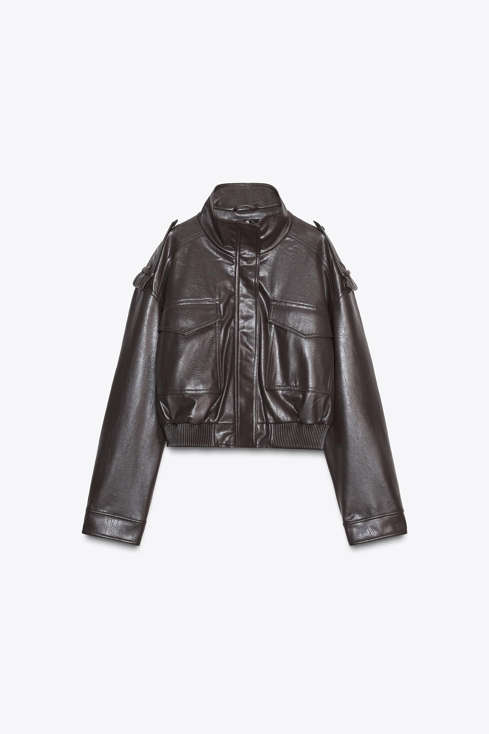 FAUX LEATHER CROPPED JACKET | Zara Canada