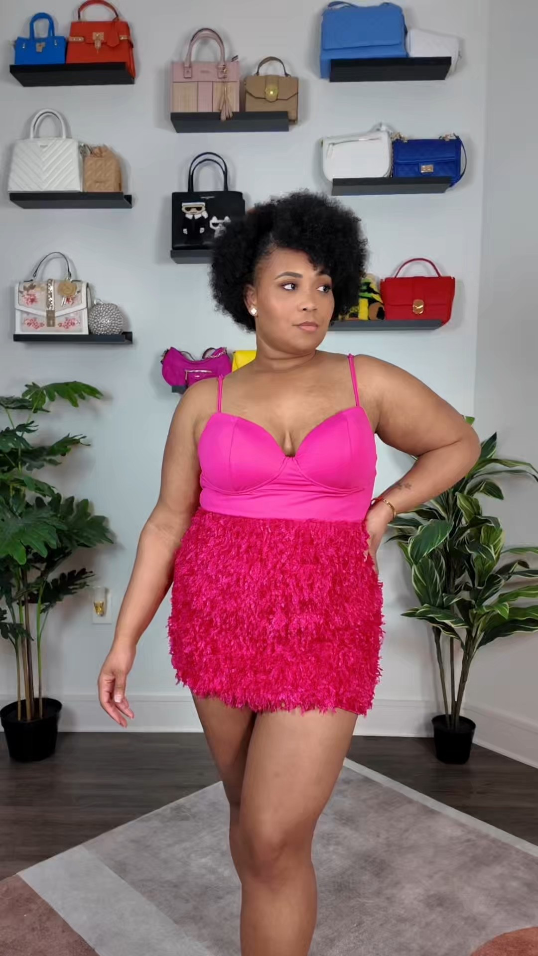 Bold Hot Pink Mini Dress with a Textured Skirt. Perfect for Date Night Out  

#LTKValentine #LTKPlusSize