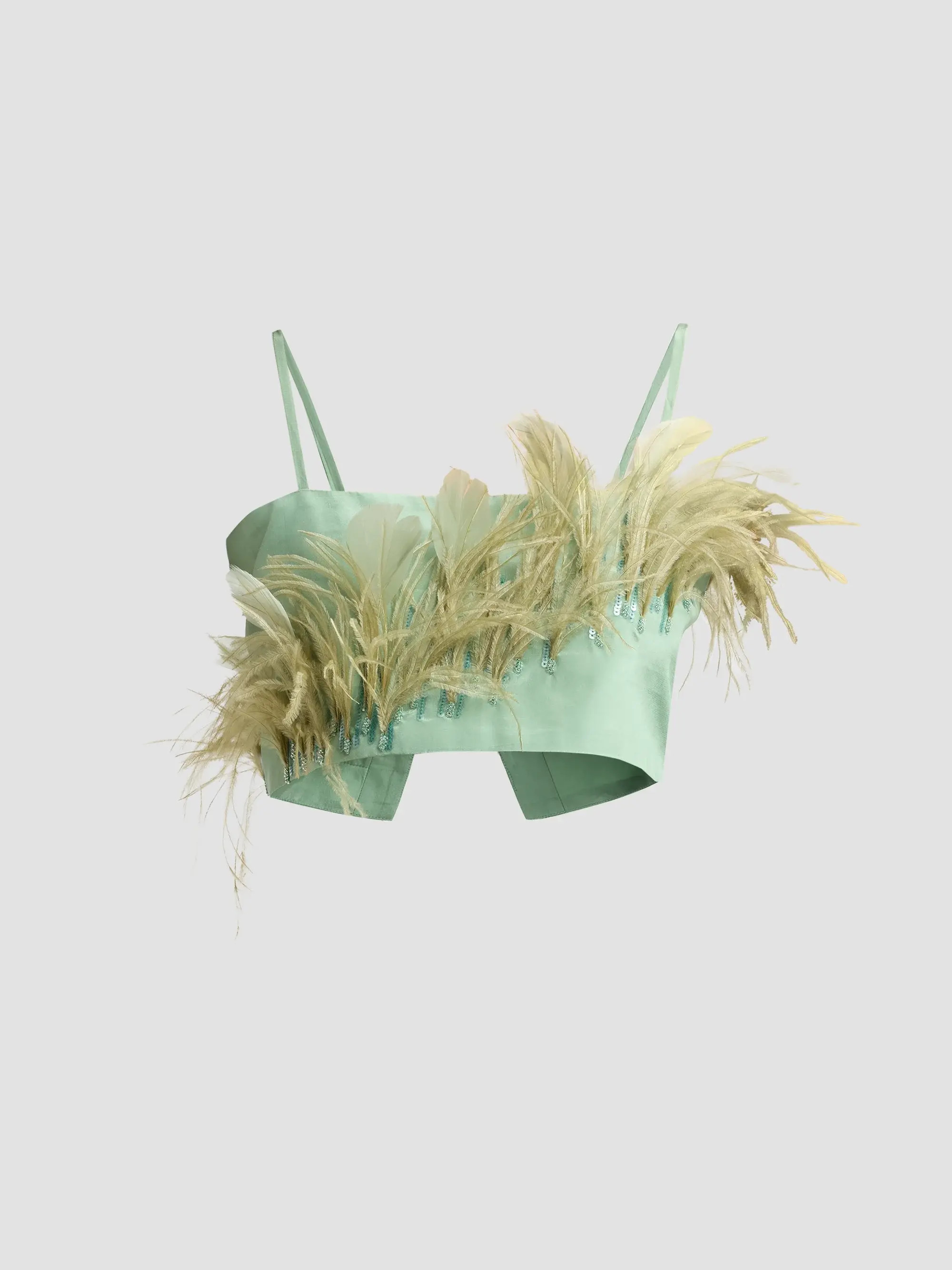 Azeeza Walton Feather-Trimmed Top | Saks Fifth Avenue | Saks Fifth Avenue