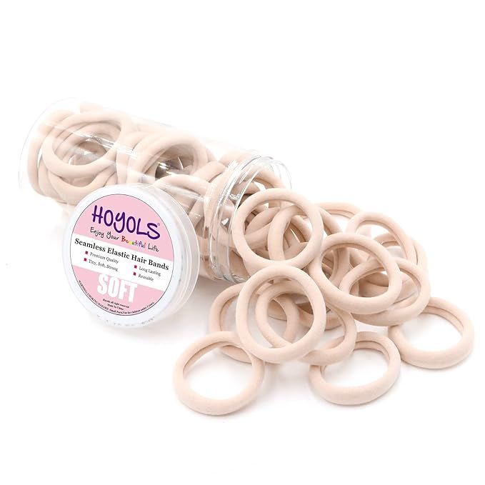 HOYOLS Soft Large Cotton Hair Ties, Gentle Stretch Nylon Hair Bands Ponytail Holder for Thick Hea... | Amazon (US)