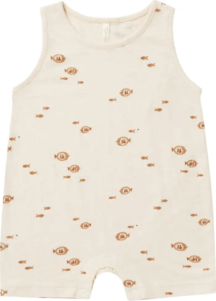 Fish Print Cotton Tank Romper | Nordstrom Rack