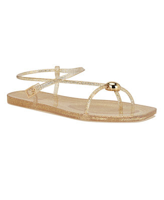 Nine West Women's Shells Jelly Ornamented Strappy Flat Sandals - Macy's | Macy's
