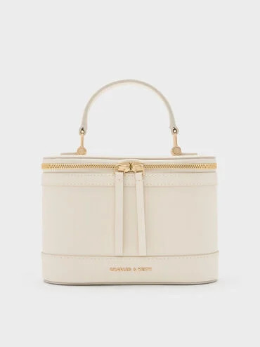 Cream Enola Top Handle Vanity Bag | CHARLES & KEITH | Charles & Keith US