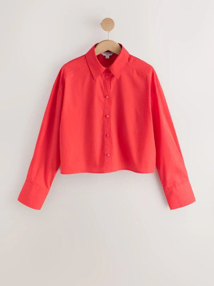 Buy Red Cropped Oversized Boyfriend Shirt from Next USA | Next US