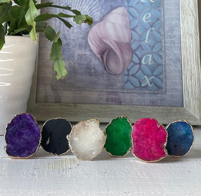 RESTOCKED Stone phone grip - Natural  druzy crystal phone holder | Etsy (US)