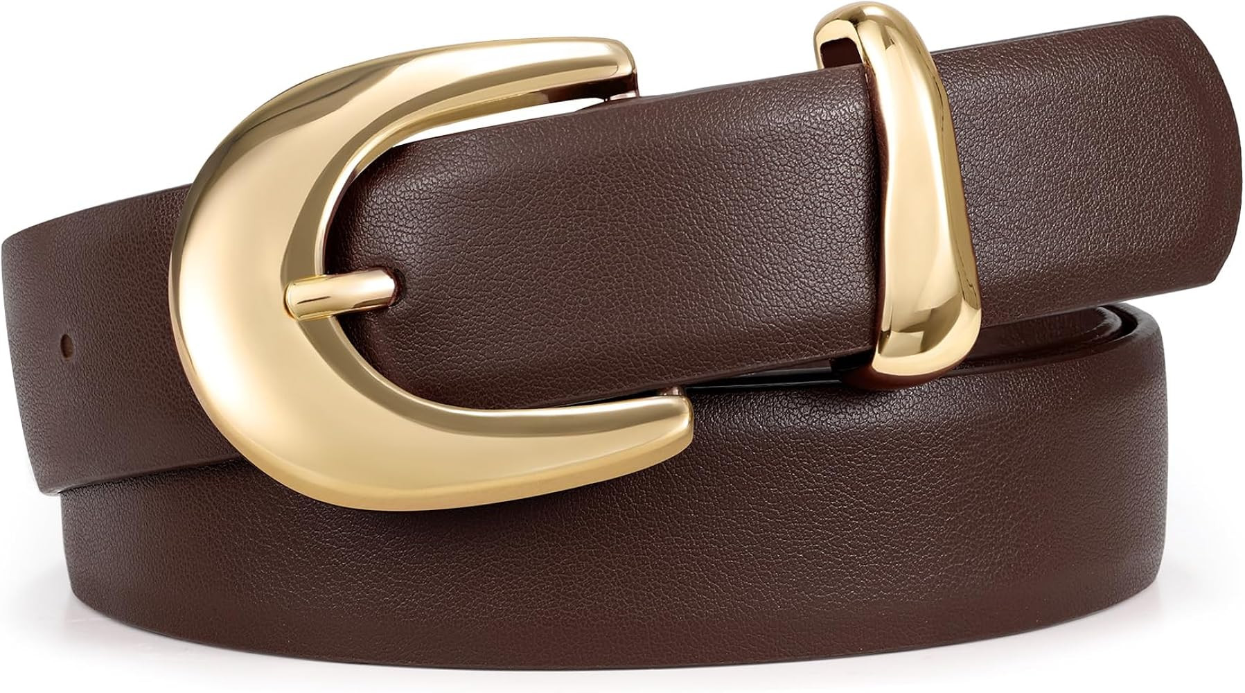 XZQTIVE Women PU Leather Belt for Jeans Pants Ladies Fashion Skinny belt with Gold Silver Buckle | Amazon (US)