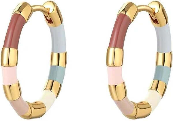 14K Gold Plated Small Huggie Dangle Earrings | Amazon (US)