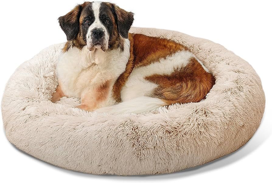 Best Friends by Sheri The Original Calming Donut Cat and Dog Bed in Shag Fur Taupe, Extra Large 4... | Amazon (US)