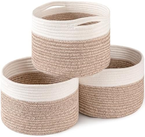 OIAHOMY Small Storage Baskets for Organizing,Closet Cube Shelf Storage, 9.8”×9.8”×7.1”, W... | Amazon (US)