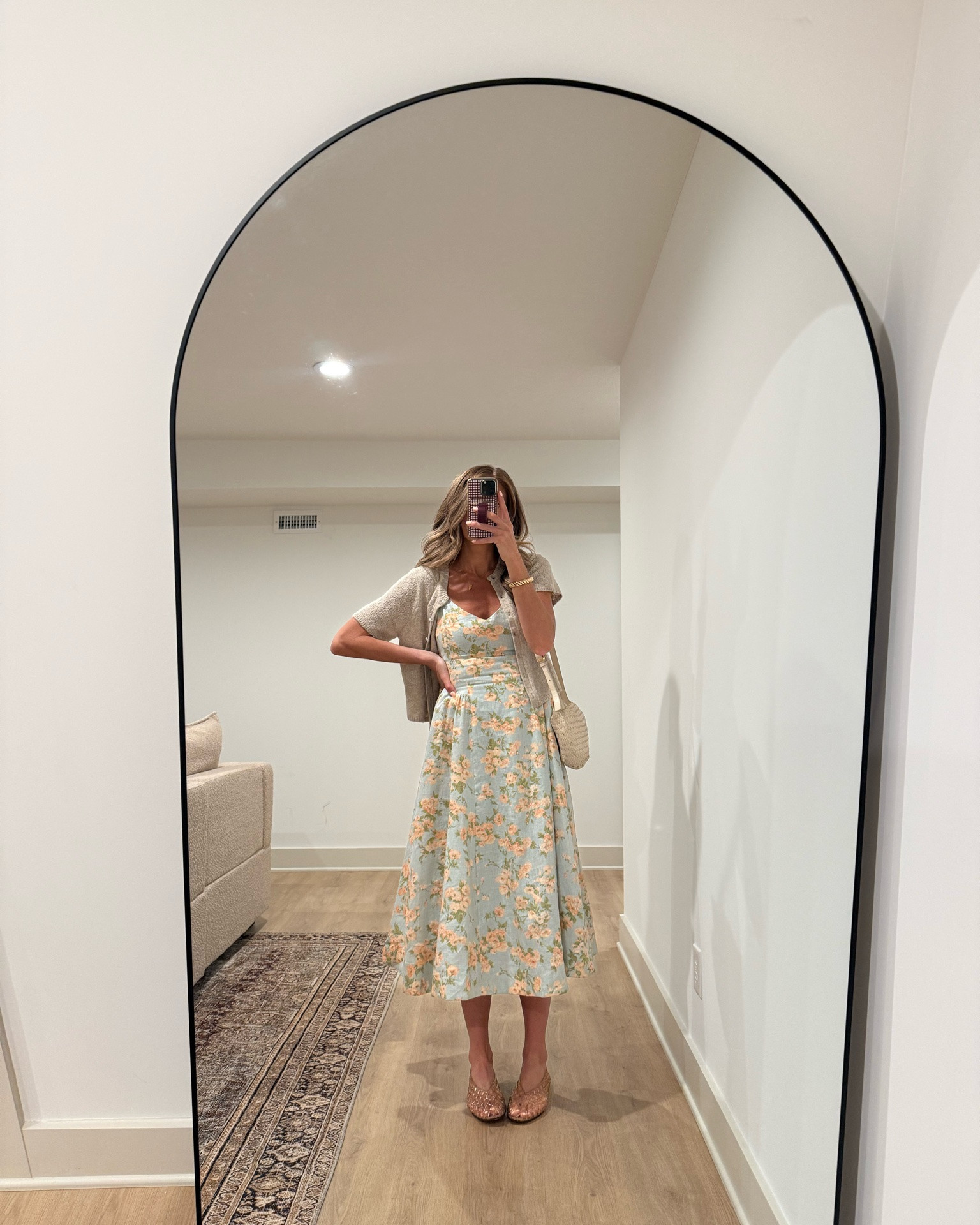 Floral dress from @Aritzia  I wore to Mother’s Day church and brunch. I am wearing my true size 6 in dress. Adjustable straps
Small in cardigan

#LTKMothersDay #LTKWedding #LTKootd