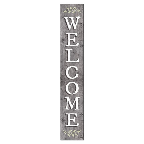 My Word! Welcome - Gray Color - Vertical Porch Sign 8X46.5 - Walmart.com | Walmart (US)