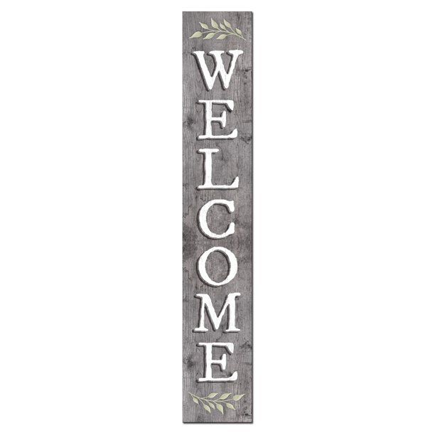 My Word! Welcome - Gray Color - Vertical Porch Sign 8X46.5 - Walmart.com | Walmart (US)