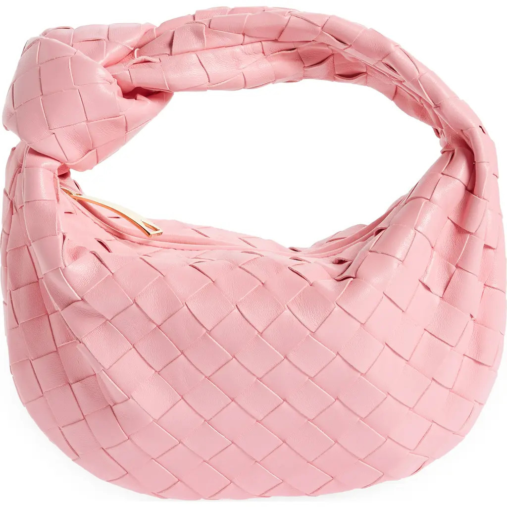 Bottega Veneta Mini Jodie Leather Hobo in 5832 Ribbon-Gold at Nordstrom | Nordstrom