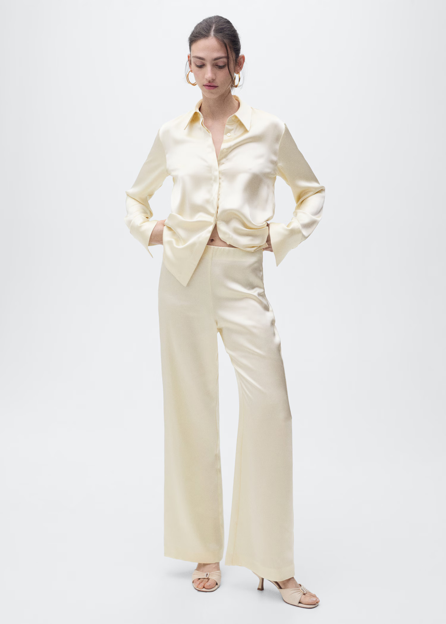 Satin straight-fit trousers - Women | MANGO United Kingdom | MANGO (UK)