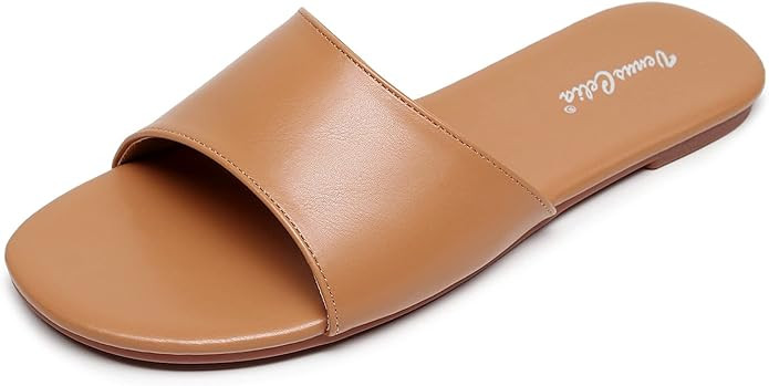 VenusCelia Women's Plain Flat Sandal | Amazon (US)