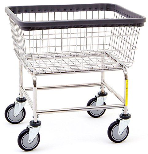 R&B Wire 96B Light Duty Rolling Wire Laundry Cart, 2.5 Bushel, Chrome, Made in USA | Amazon (US)