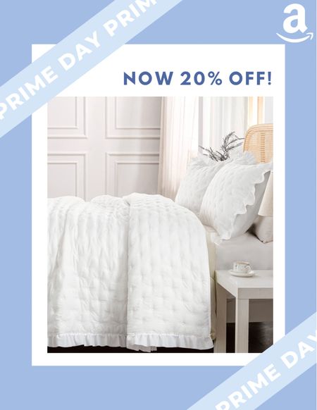 Amazon prime day deal! This white ruffle quilt is now 20% off and $38 for a king!

#LTKsalealert #LTKhome #LTKunder50