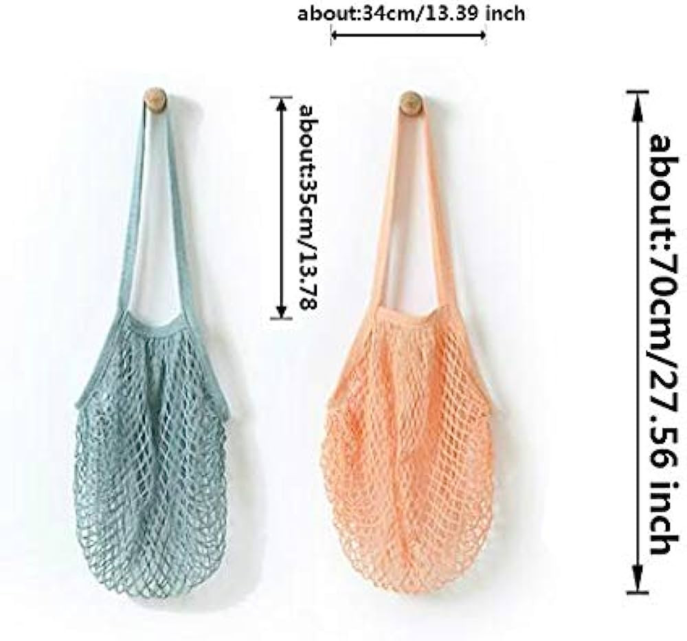 4 Pack Portable Reusable Grocery Bags Fruit and Vegetable Bag Washable Cotton Mesh String Organic... | Amazon (US)