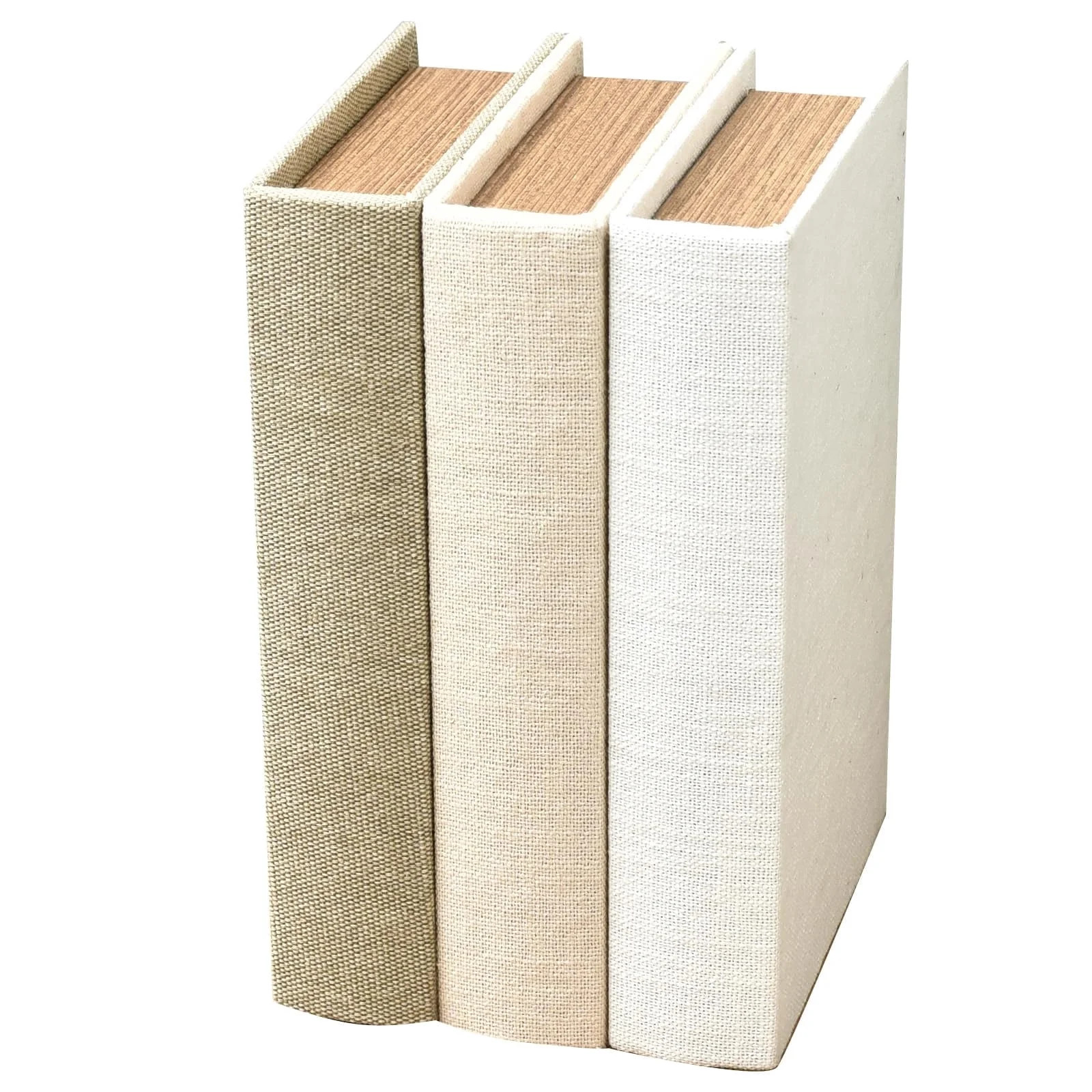 Decorative Linen & Wood Book Boxes, Set of 3 Faux Storage Books for Shelf Decor, 10.2", Olive Gre... | Walmart (US)