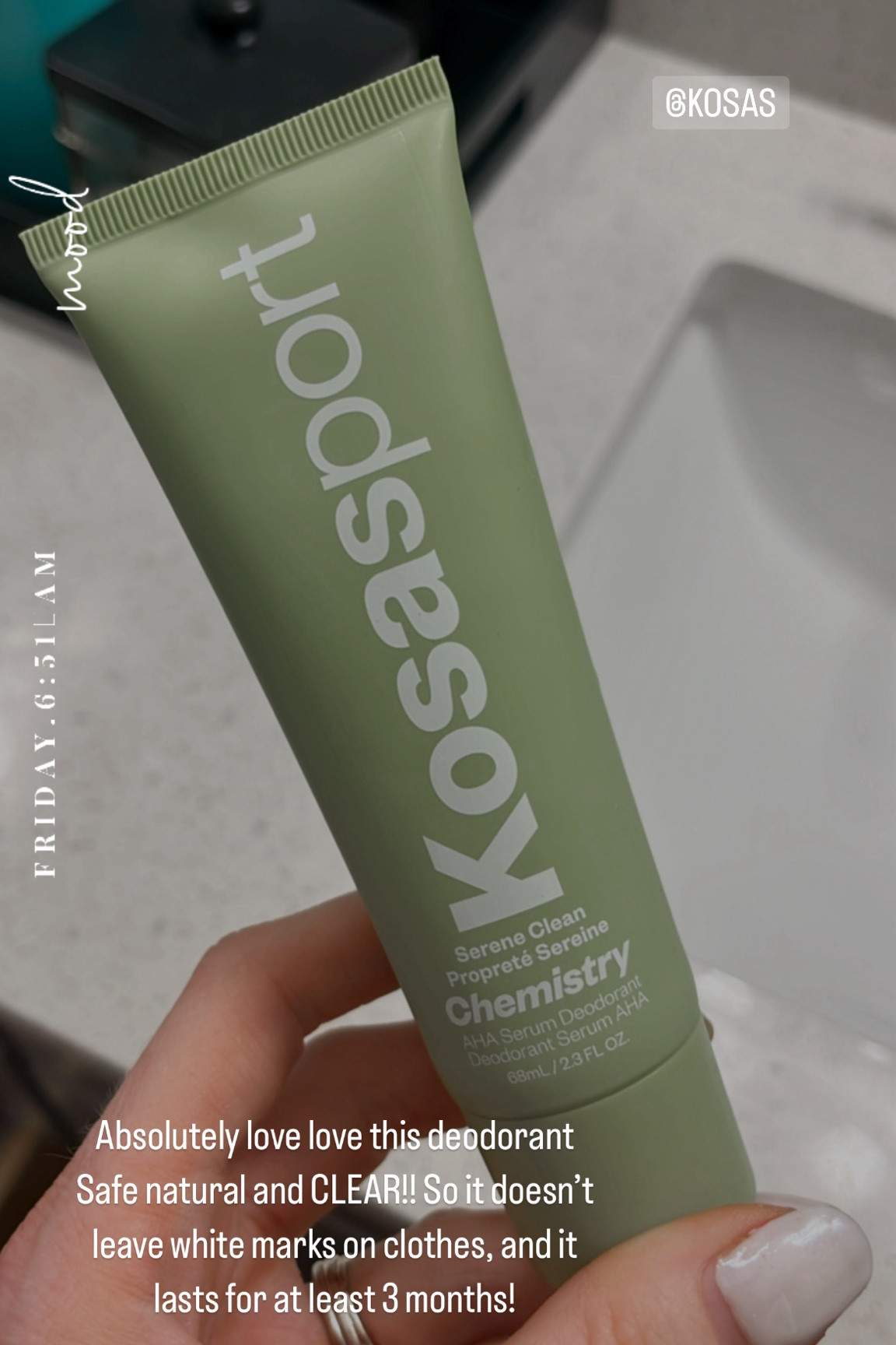 Clean safe ingredients that’s CLEAR and doesn’t leave white marks!!! yEESSS!!! This lasts me at least 3 months and I still smell good in the gym 🙈 #kosas #skin #deodrant #cleaningredients #beauty 

#LTKover40 #LTKGiftGuide #LTKbeauty