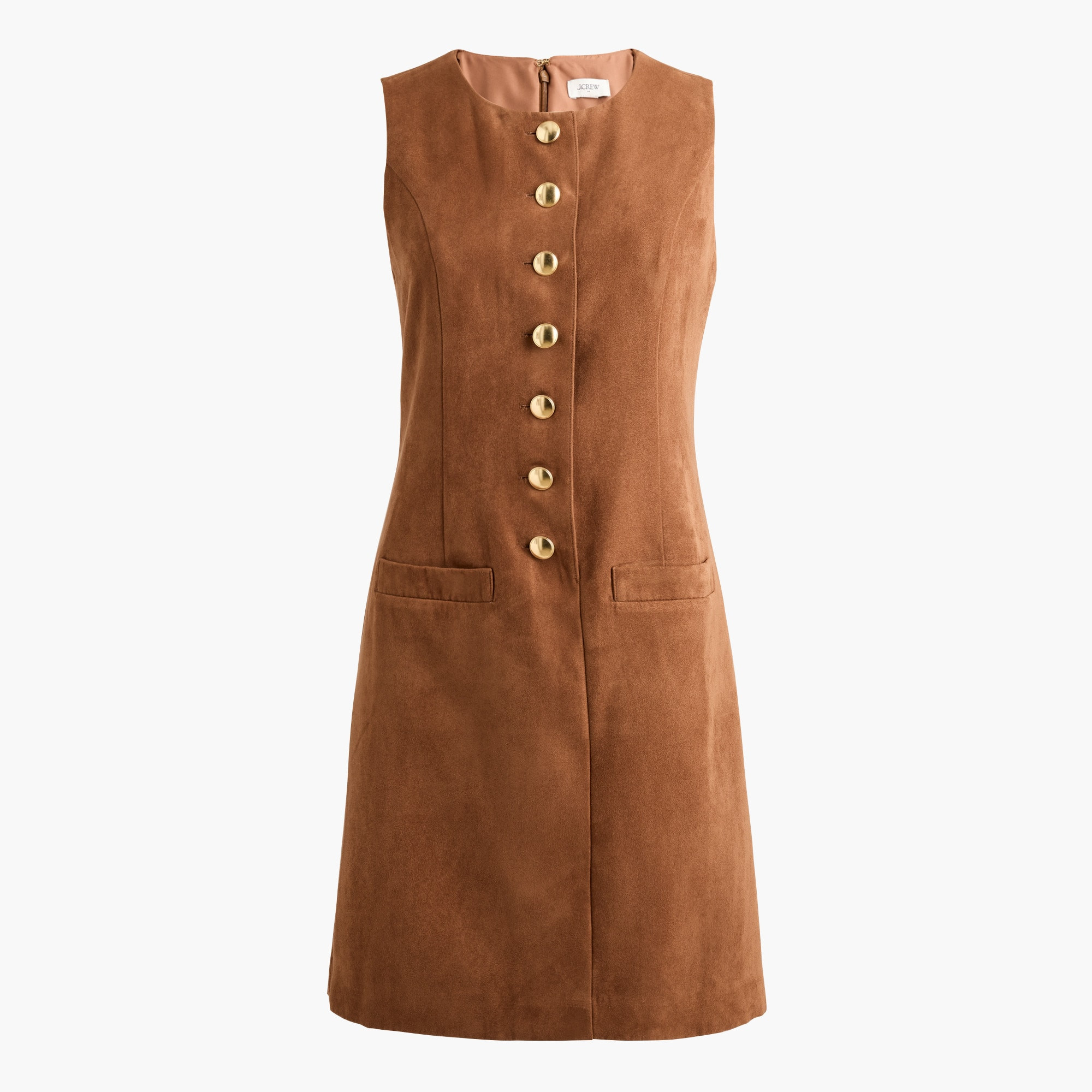 Sueded button-front mini dress | J.Crew Factory
