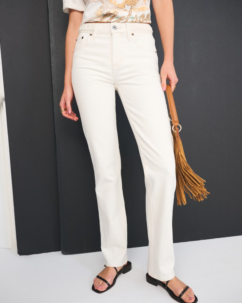 Women's Mid Rise 90s Straight Jean | Women's Bottoms | Abercrombie.com | Abercrombie & Fitch (US)