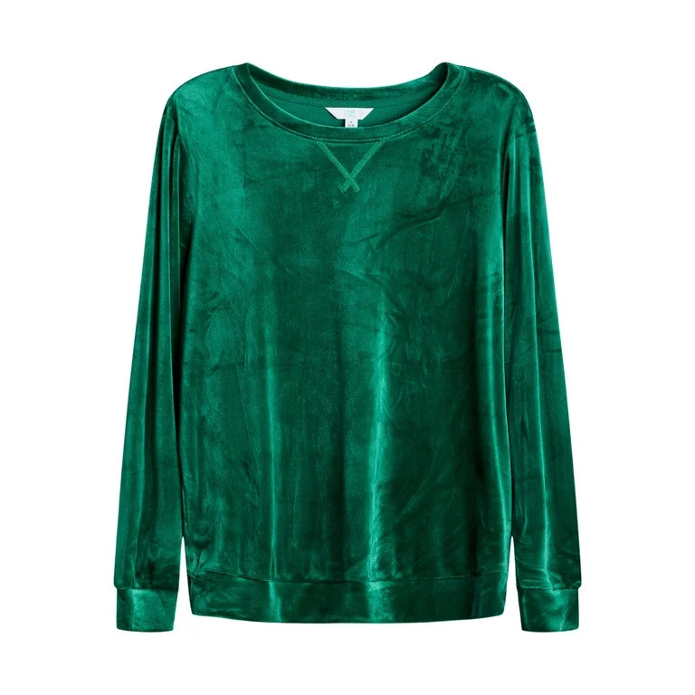 Time and Tru Women's Velour Sweatshirt and Jogger Pants Set, 2-Piece, Sizes XS-XXXL | Walmart (US)