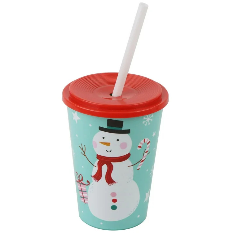 Teal Snowman Cup with Lid, by Holiday Time | Walmart (US)