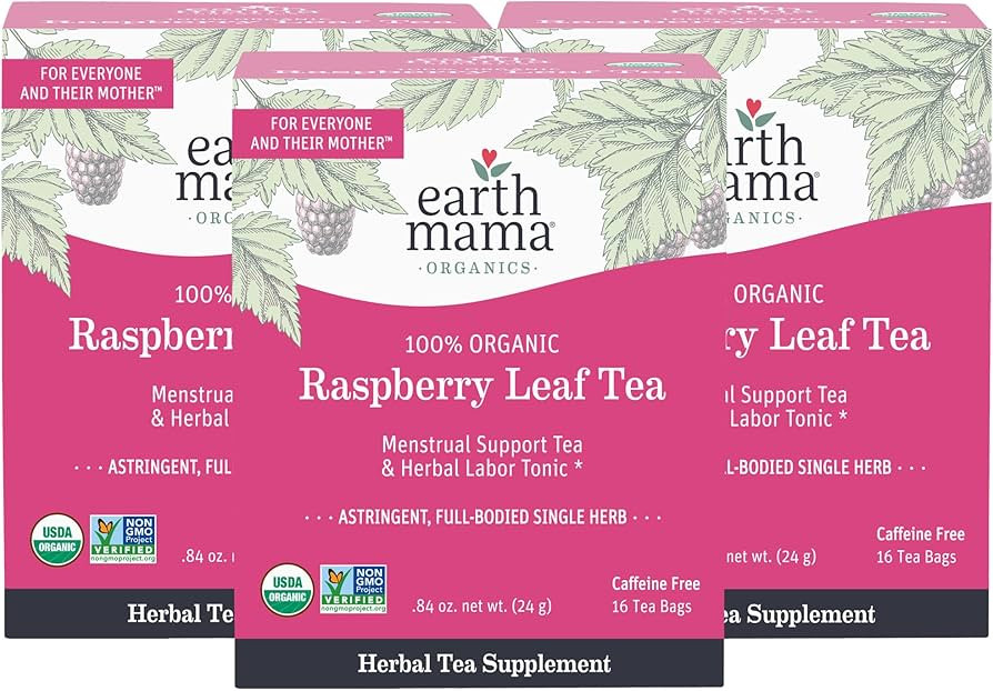 Earth Mama Organic Raspberry Leaf Tea Bags | Labor Tonic & Menstrual Support Herbal Tea, Red Rasp... | Amazon (US)