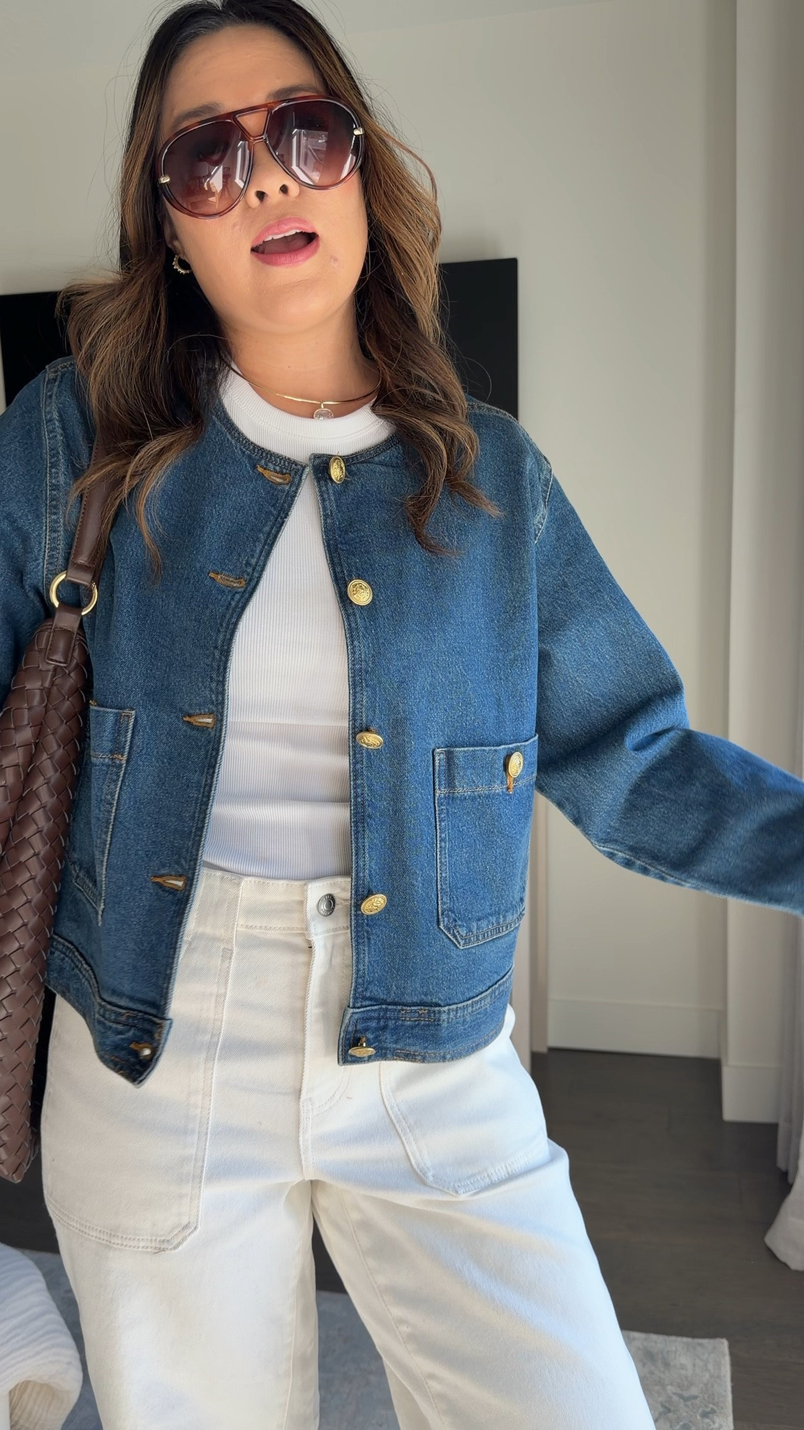Walmart Sale Outfit
Jacket: Medium
Jeans: 6
Fave bag and shoes