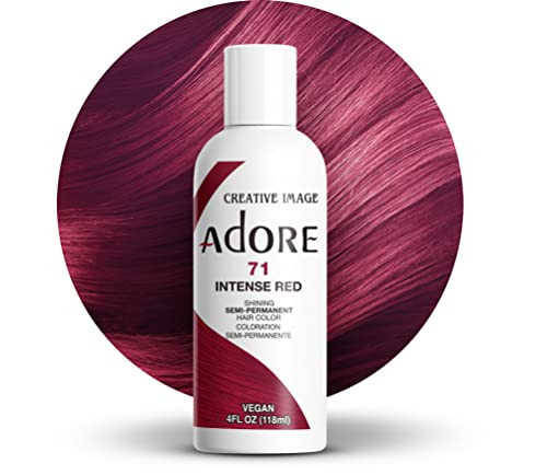 Adore Semi Permanent Hair Color - Vegan and Cruelty-Free Red Hair Dye - 4 Fl Oz - 071 Intense Red (Pack of 1) | Amazon (US)
