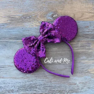 Orange Mickey Ears Headband Orange Sequin Mouse Ears for Adults and Kids Orange Hair Accessories ... | Etsy (Global)