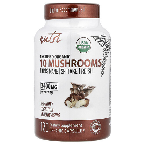 Nutri, Organic 10 Mushrooms, 120 Organic Capsules | iHerb