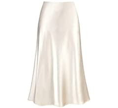 Modegal Women's Satin High Waist Hidden Elasticized Waistband Flared Casual A Line Midi Skirt | Amazon (US)