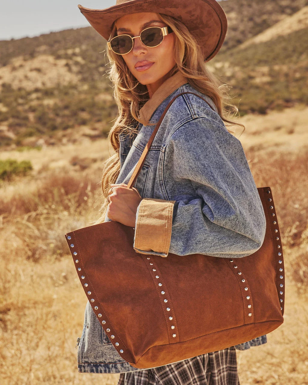 Akira Studded Faux Suede Tote Bag | VICI