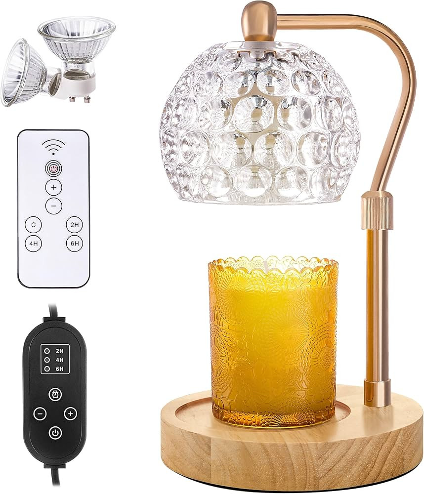 Candle Warmer Lamp for Jar Candles with Timer,Dimmable,Adjustable Height，2 Bulb Included (Old W... | Amazon (US)
