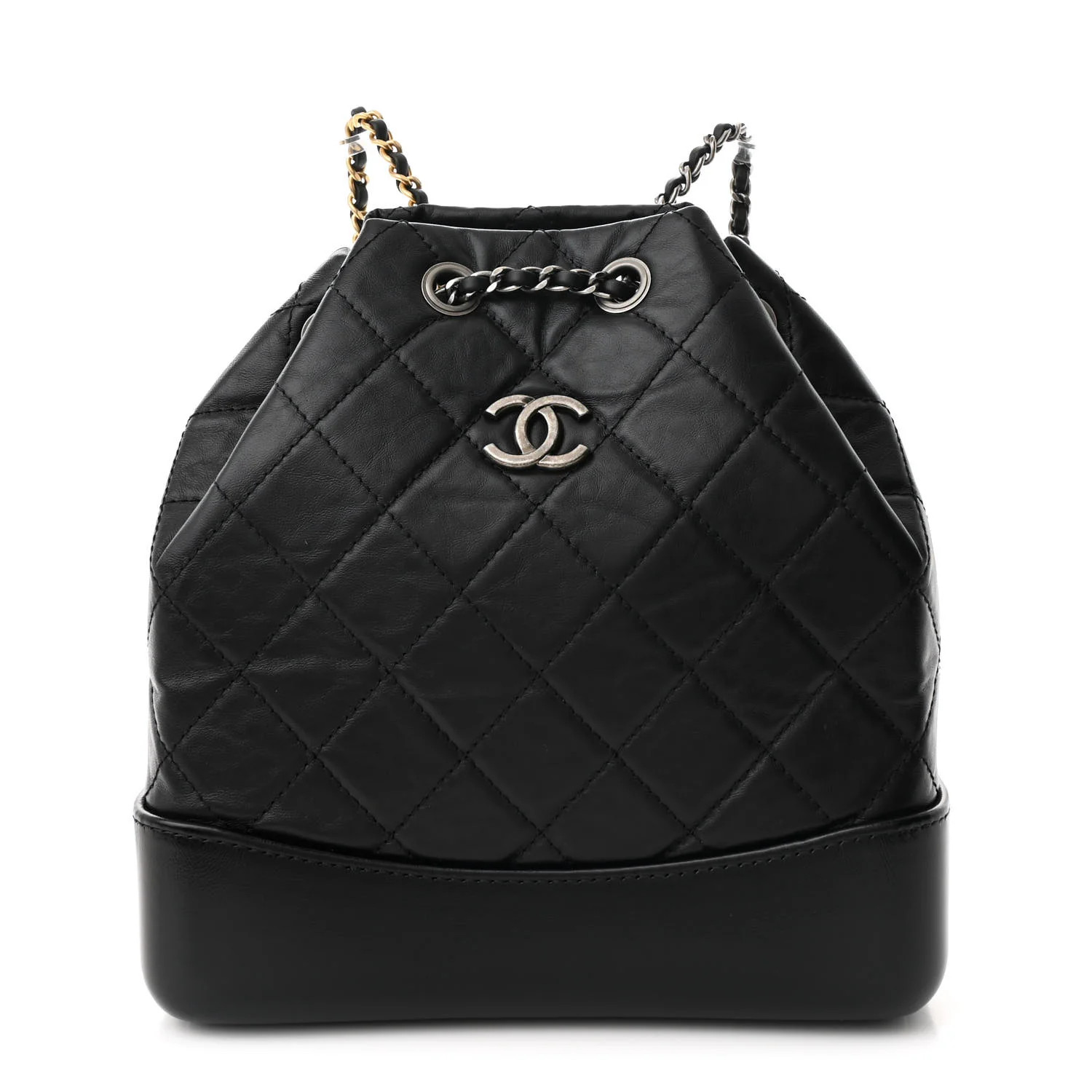 Chanel Aged Calfskin Quilted Small Gabrielle Backpack Black | FASHIONPHILE (US)
