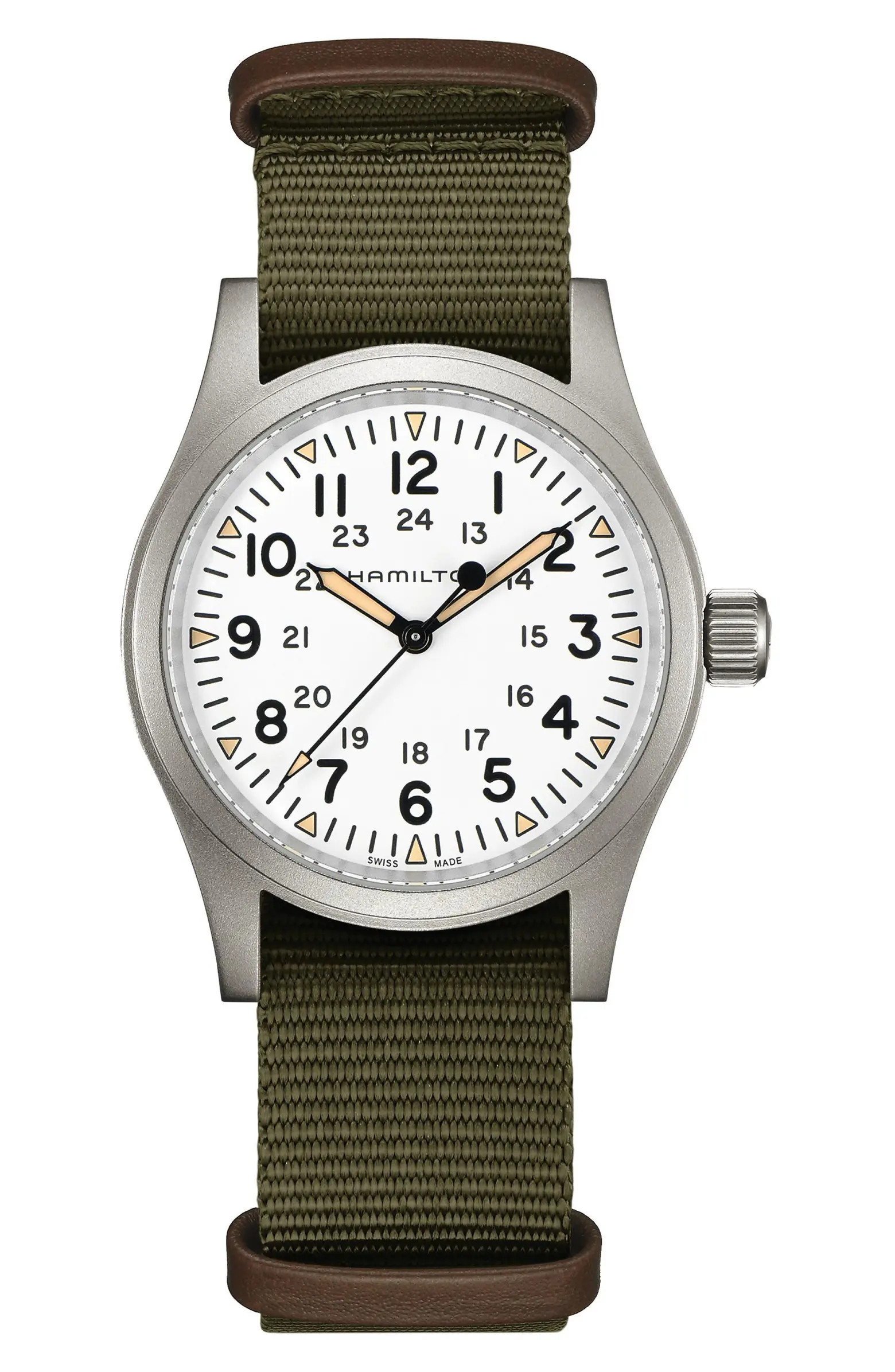 Hamilton Khaki Field Mechanical NATO Strap Watch, 38mm | Nordstrom | Nordstrom