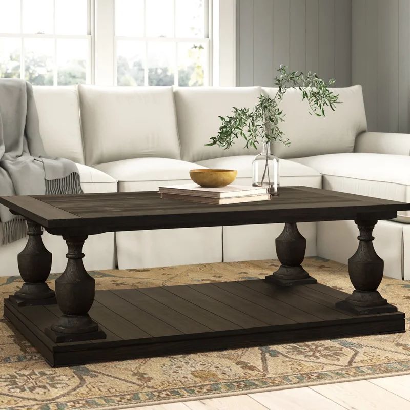 Yara Solid Wood Floor Shelf Coffee Table with Storage | Wayfair Professional