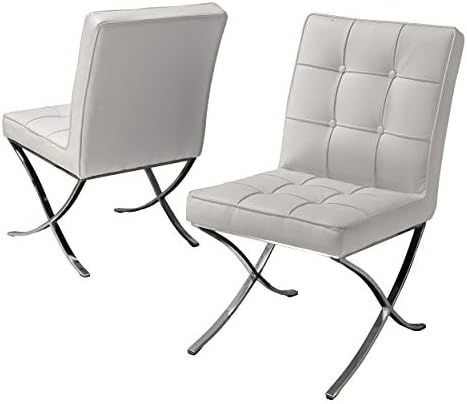 Christopher Knight Home 216324 Milania Leather Dining Chairs, 2-Pcs Set, White | Amazon (US)