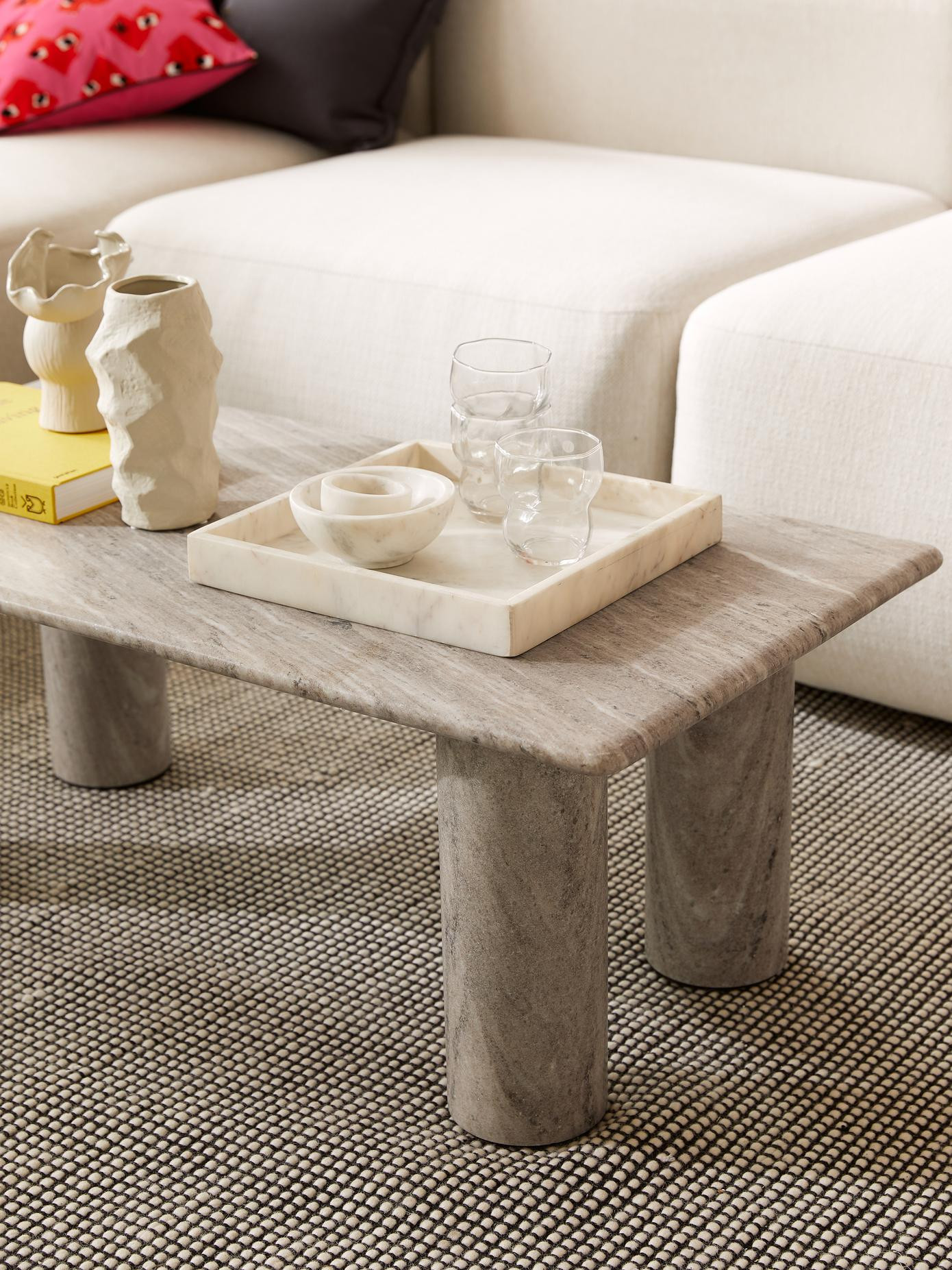 Deko-Marmor-Tablett Venice in Weiß | WestwingNow EU