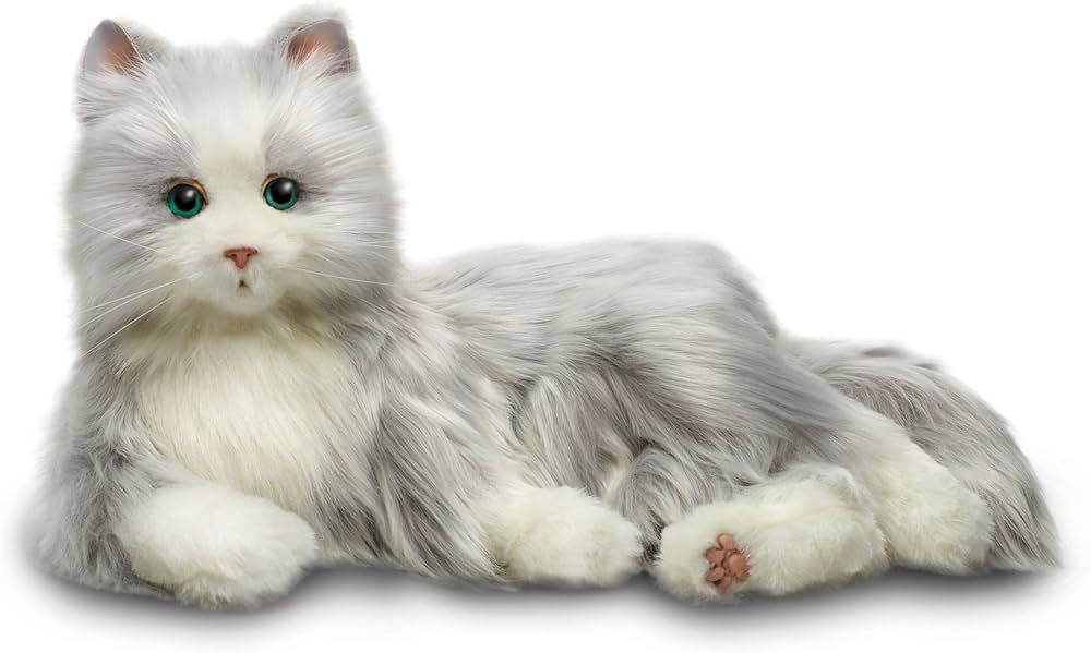 JOY FOR ALL - Silver Cat with White Mitts - Interactive Companion Pets - Realistic & Lifelike | Amazon (US)