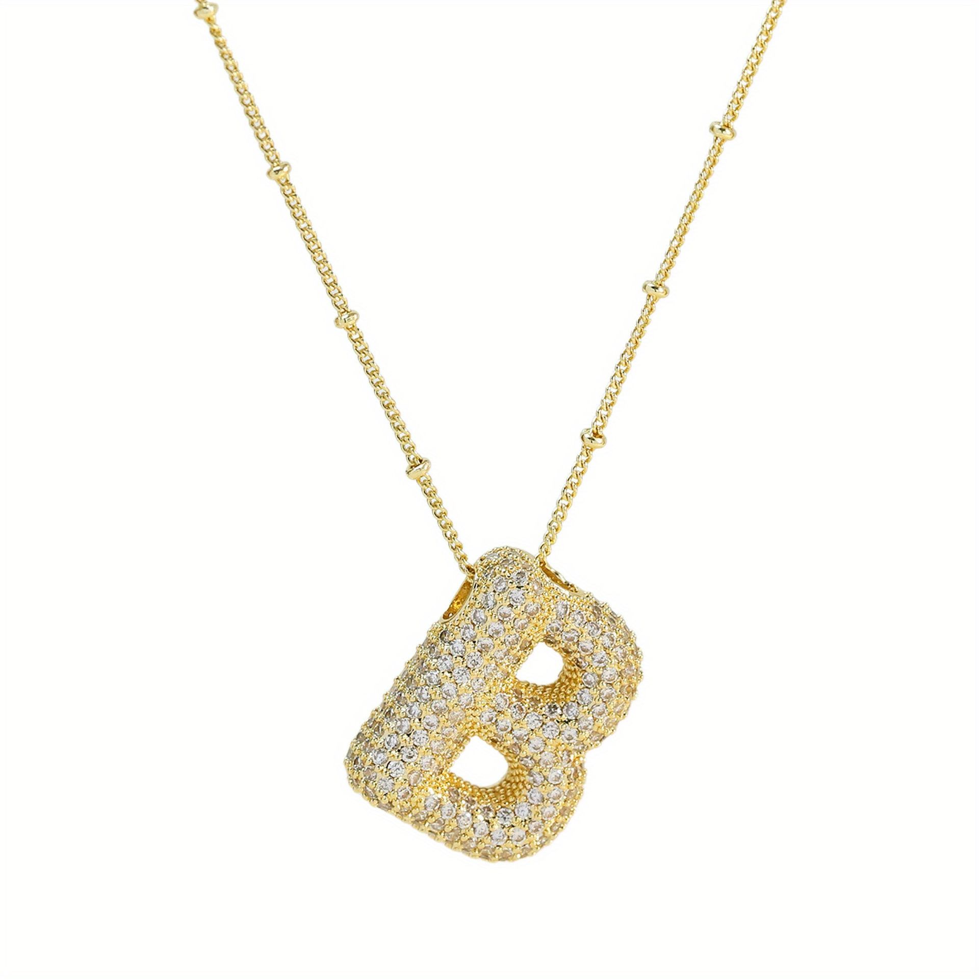 Golden Dainty Bubble Letter 26 A z Letter Necklace - Temu Canada | Temu Affiliate Program