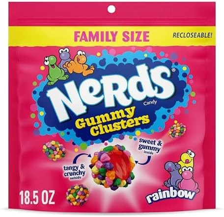 NERDS Gummy Clusters, Candy, Rainbow, Crunchy and Gummy, 18.5 oz | Amazon (US)